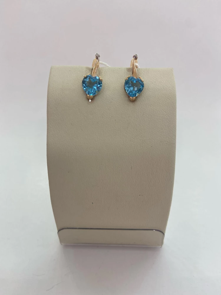 Серьги с фианитом из красного золота 375 пробы 1