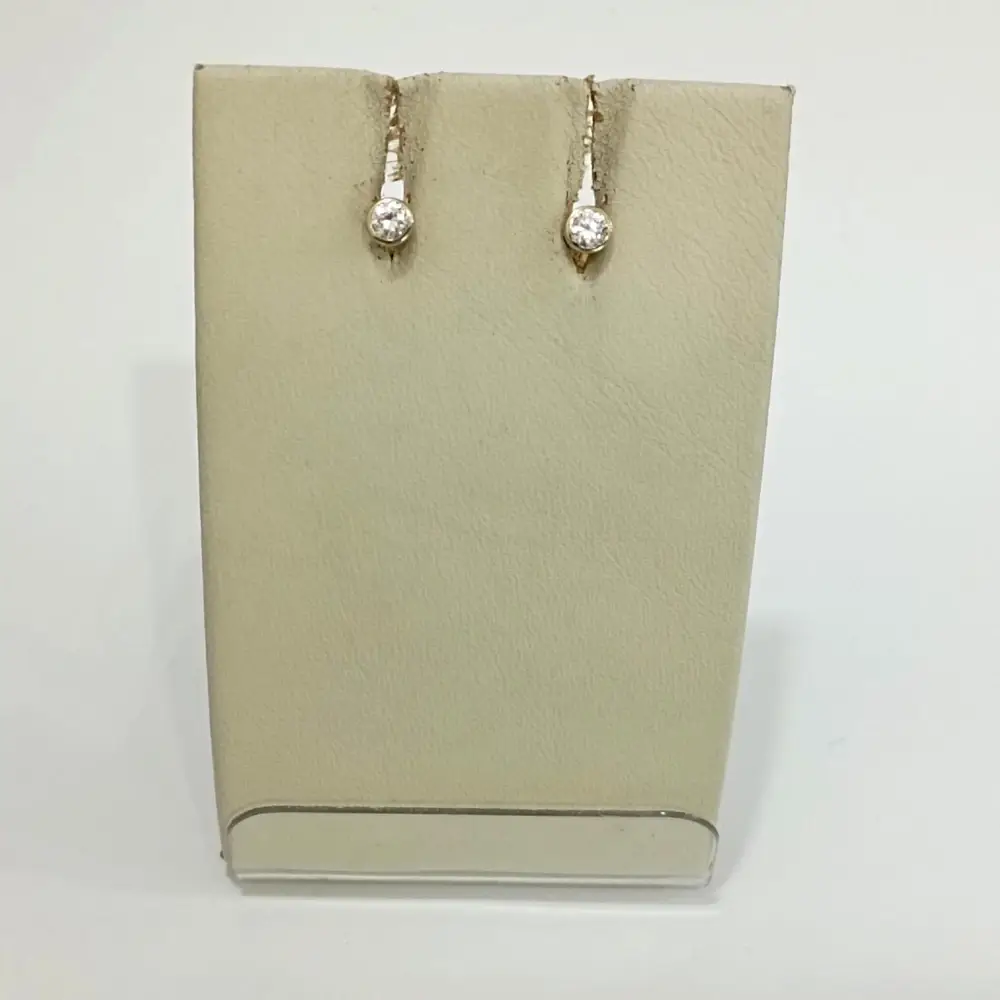 Серьги с фианитом из красного золота 585 пробы 1