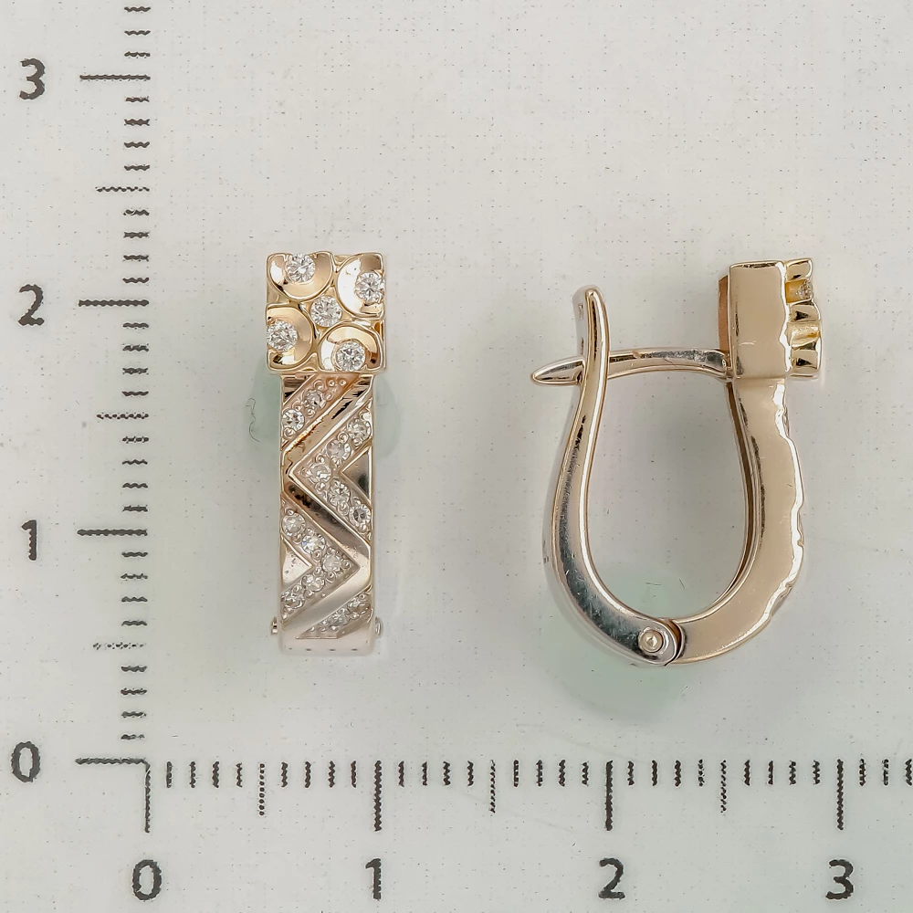 Серьги с бриллиантом из белого золота 585 пробы
