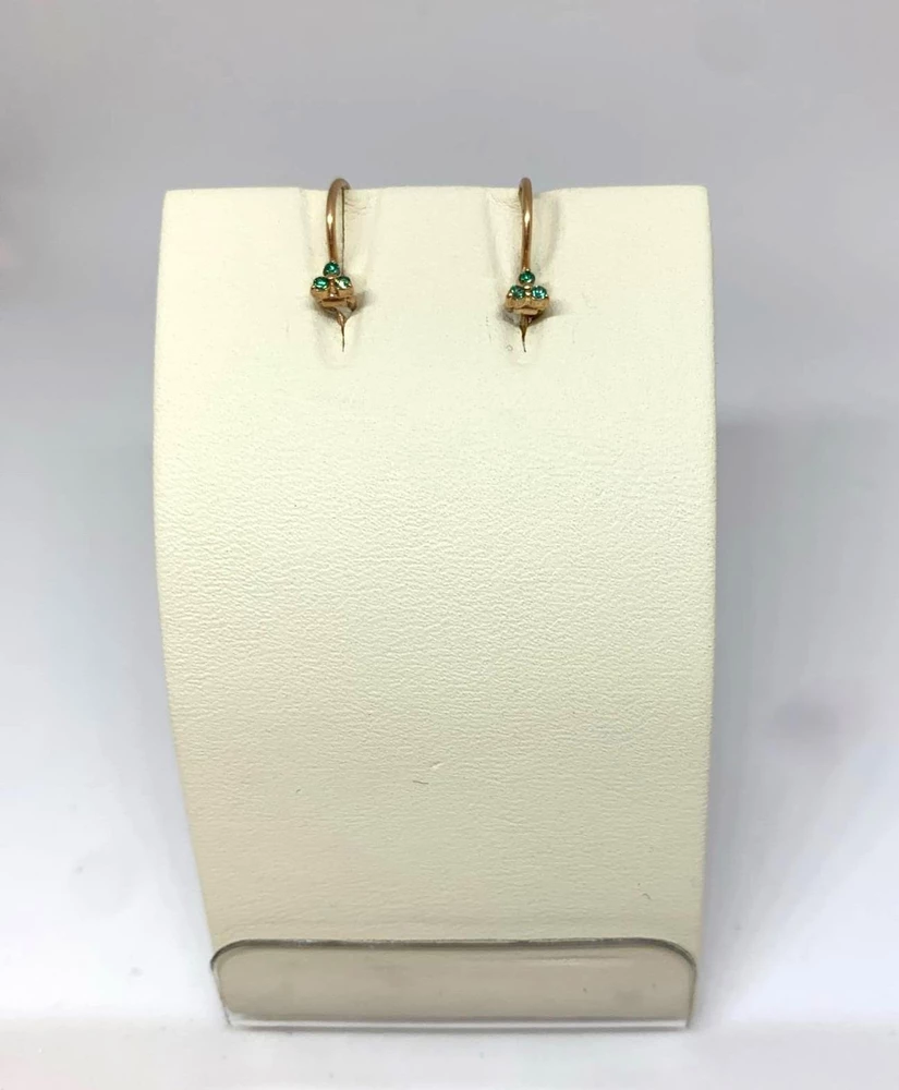 Серьги с фианитом из красного золота 585 пробы