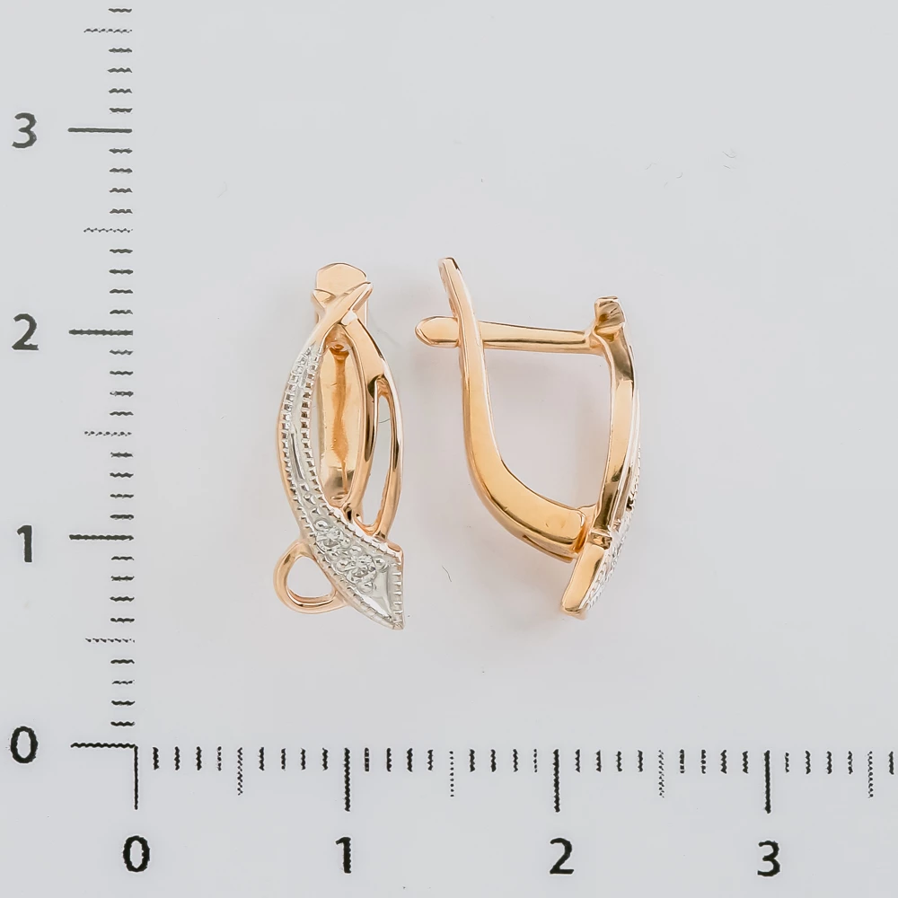 Серьги с фианитом из красного золота 585 пробы