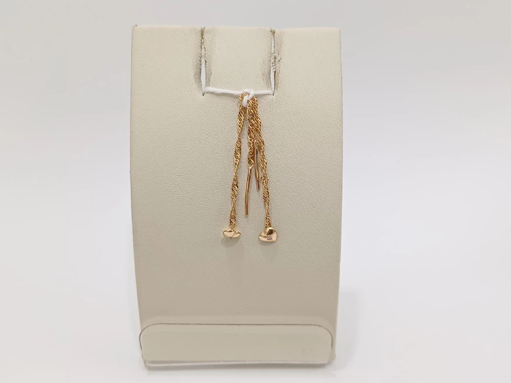 Серьги-продевки из красного золота 585 пробы