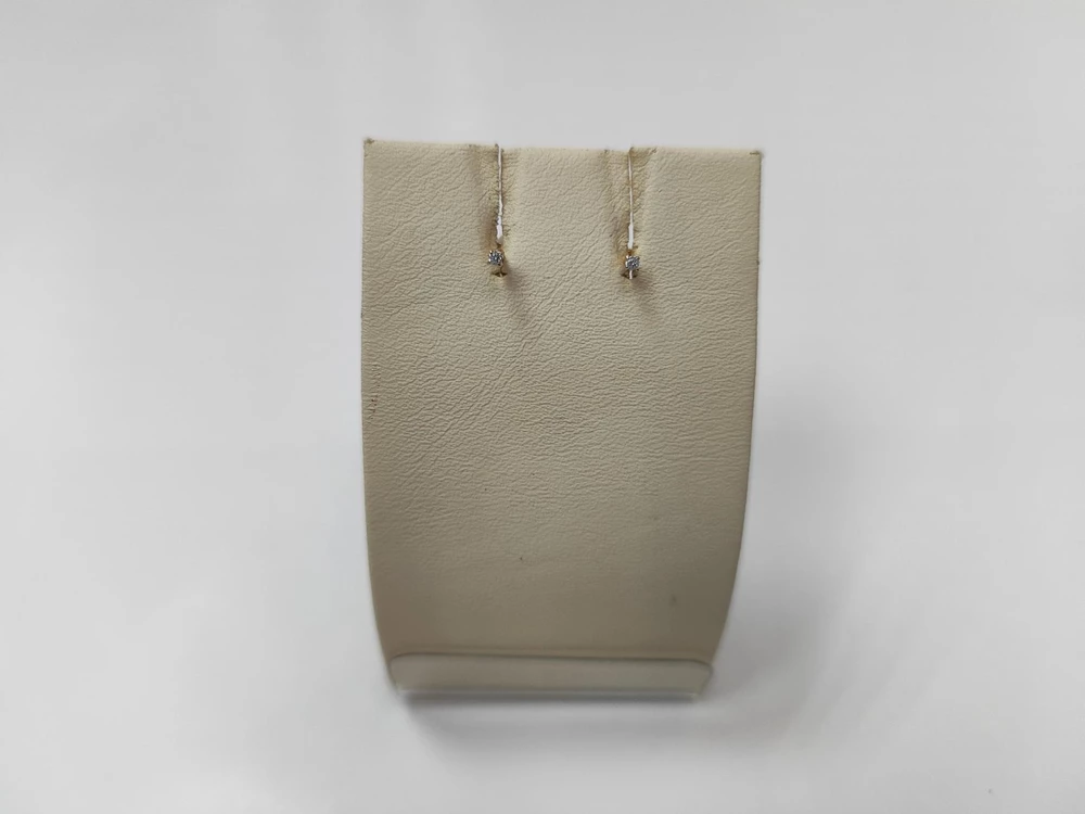 Серьги с фианитом из красного золота 585 пробы