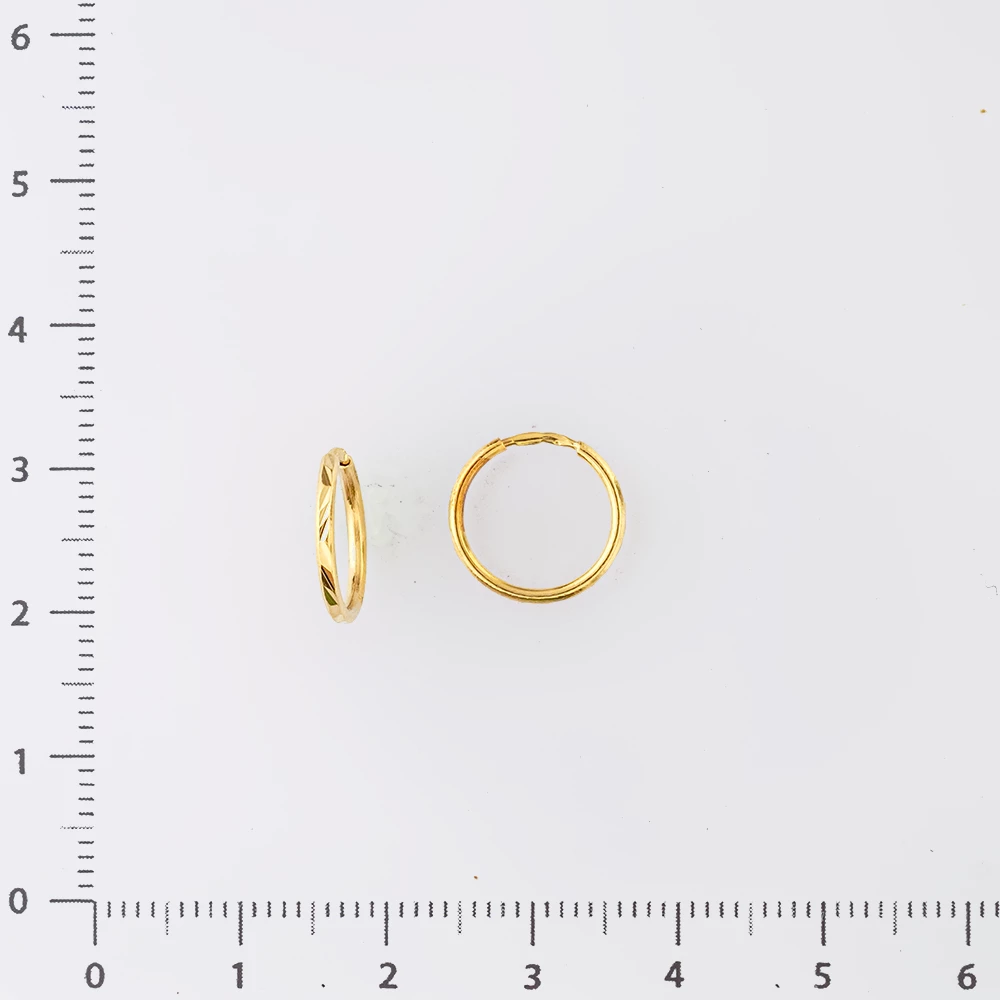 Серьги конго из желтого золота 585 пробы