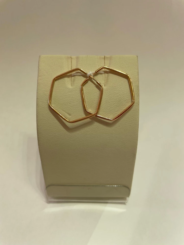 Серьги конго из красного золота 585 пробы