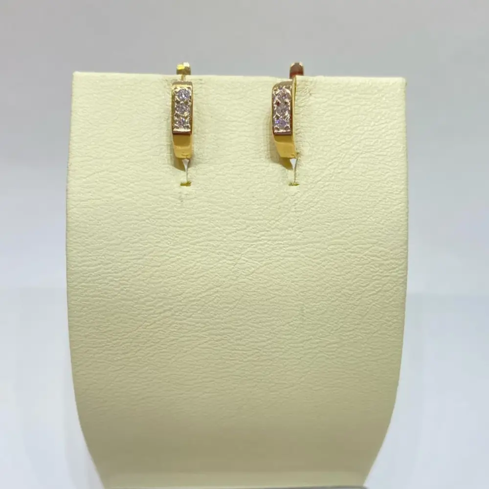 Серьги с фианитом из красного золота 585 пробы 1