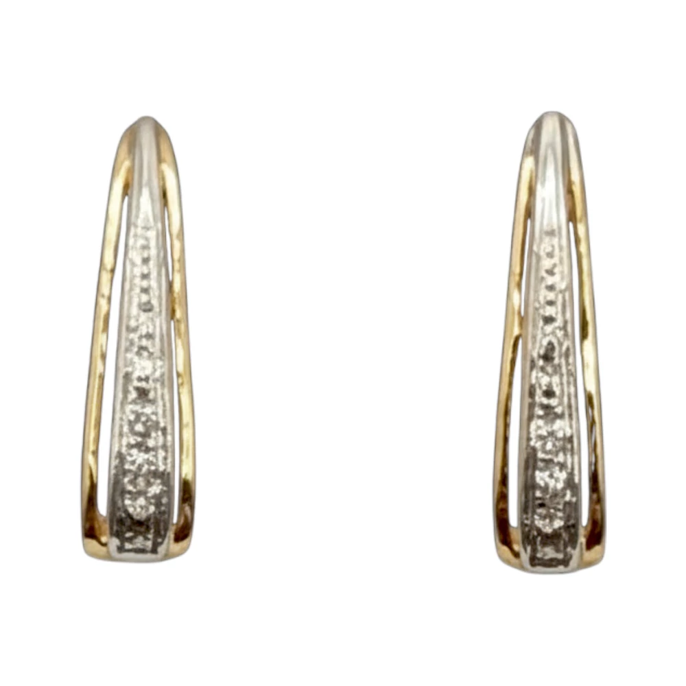 Серьги с бриллиантом из красного золота 585 пробы