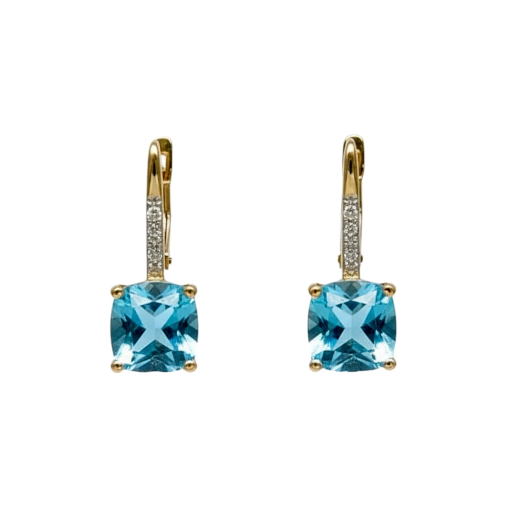 Серьги с топазом из красного золота 585 пробы