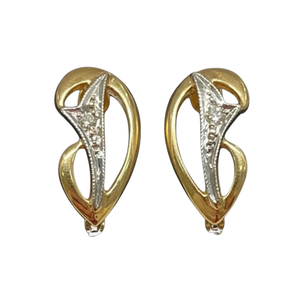 Серьги с бриллиантом из красного золота 585 пробы