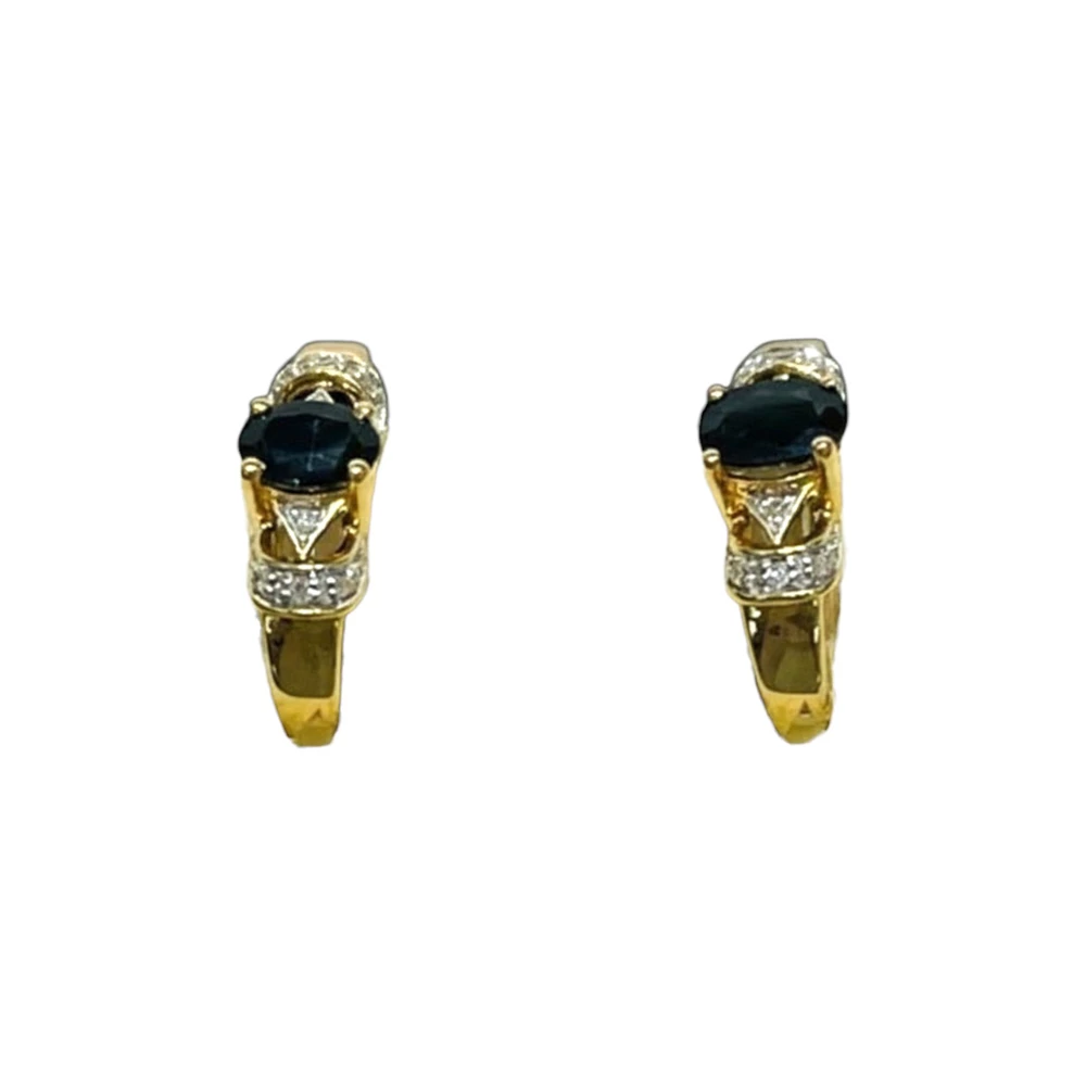 Серьги с сапфиром из красного золота 585 пробы