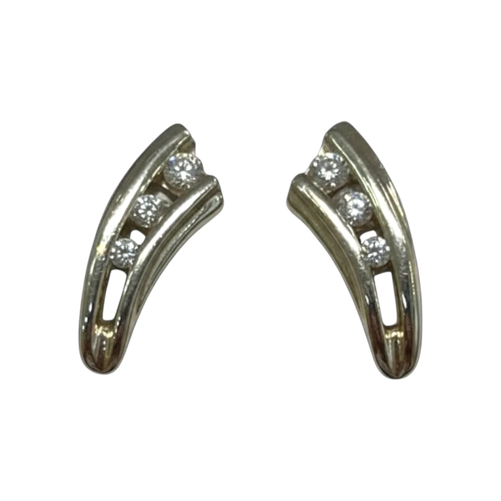 Серьги с бриллиантом из белого золота 585 пробы