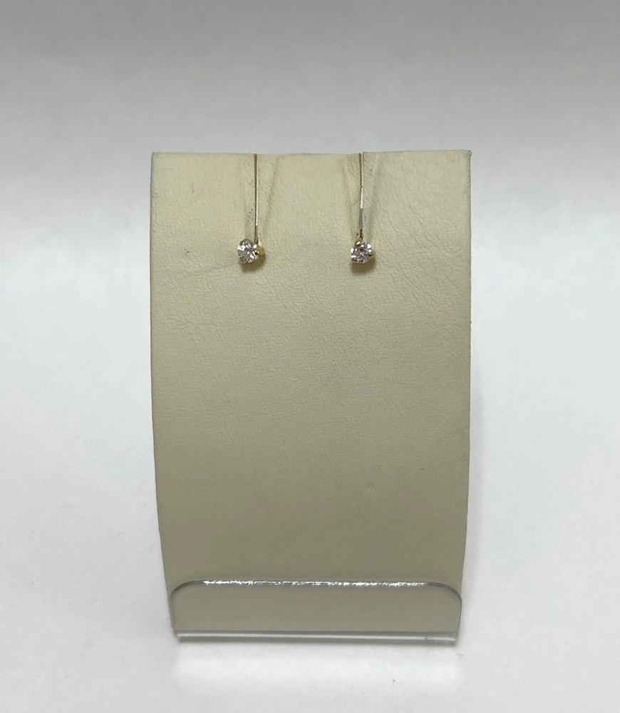 Серьги с фианитом из красного золота 585 пробы