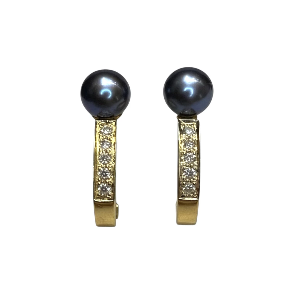 Серьги с культивированным жемчугом из красного золота 585 пробы