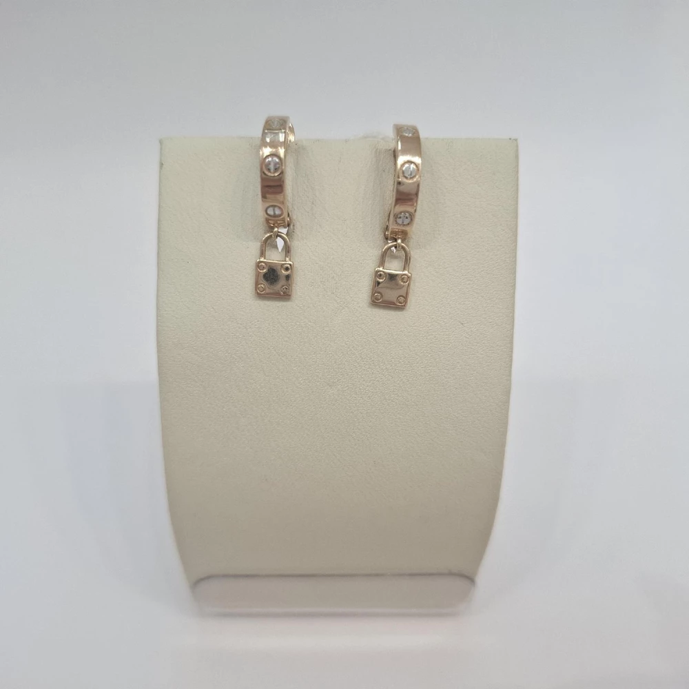 Серьги конго из красного золота 585 пробы