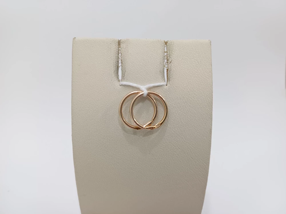 Серьги конго из красного золота 585 пробы