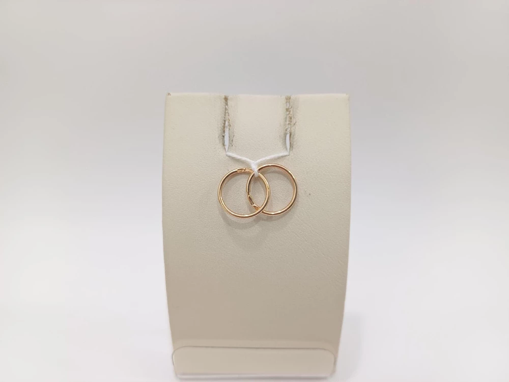 Серьги конго из красного золота 585 пробы