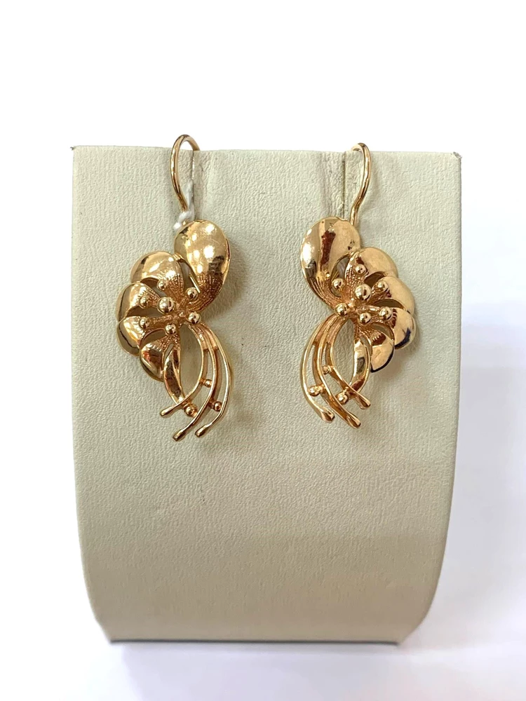 Серьги из красного золота 585 пробы