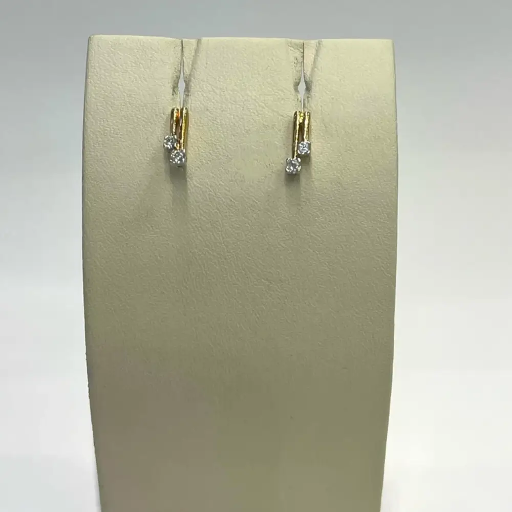 Серьги с фианитом из красного золота 585 пробы 1