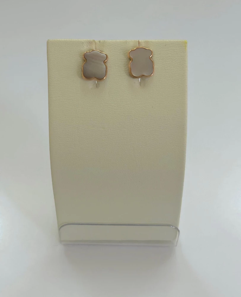 Серьги с агатом из красного золота 585 пробы