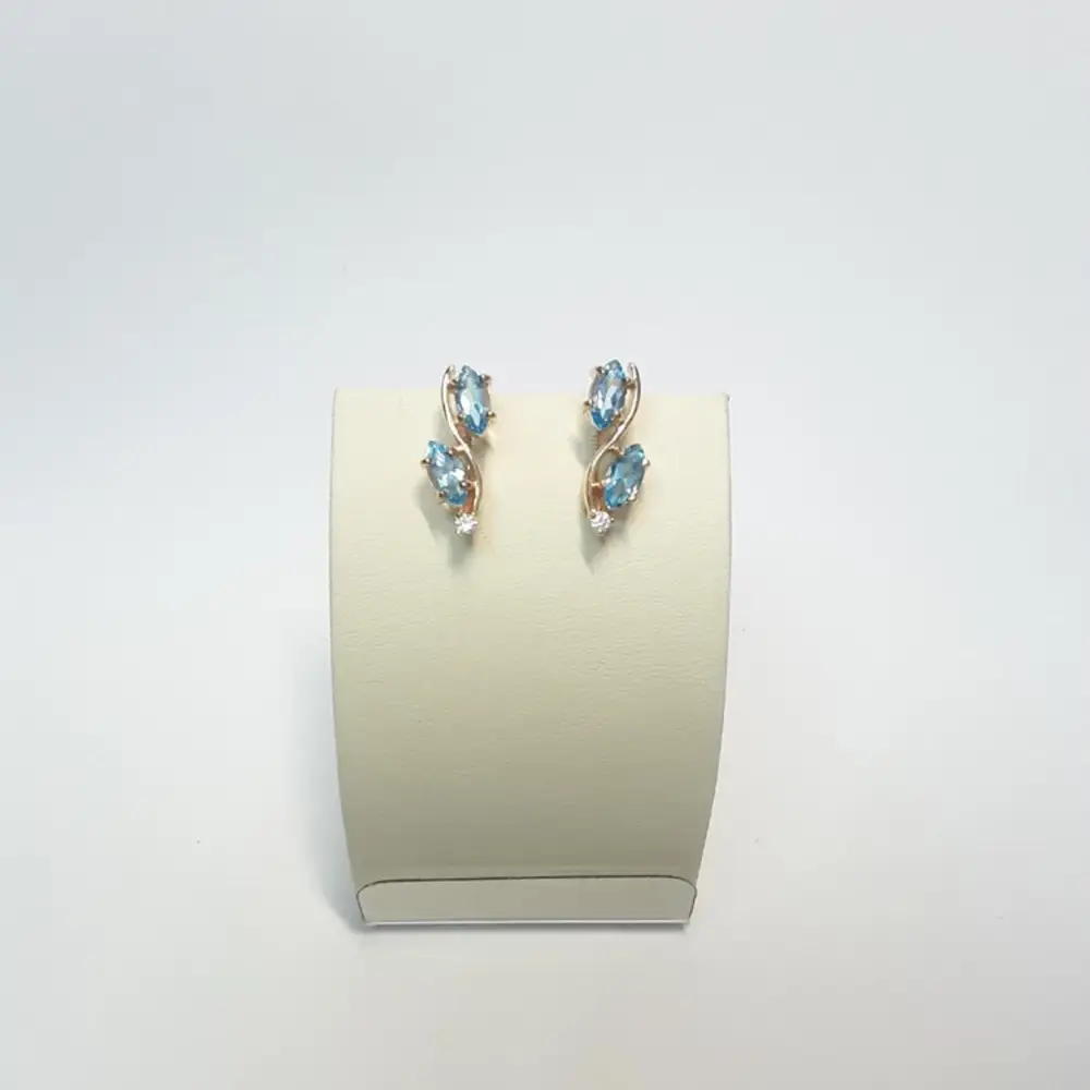 Серьги с топазом из красного золота 585 пробы 1