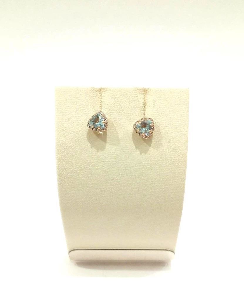 Серьги с топазом из красного золота 585 пробы