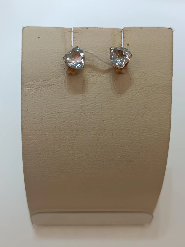 Серьги с топазом из красного золота 375 пробы