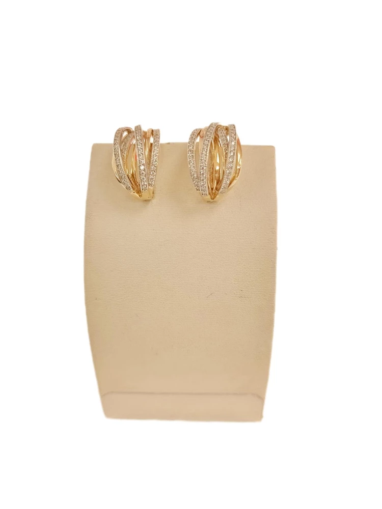 Серьги с фианитом из желтого золота 585 пробы