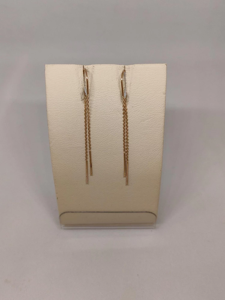 Серьги-продевки из красного золота 585 пробы