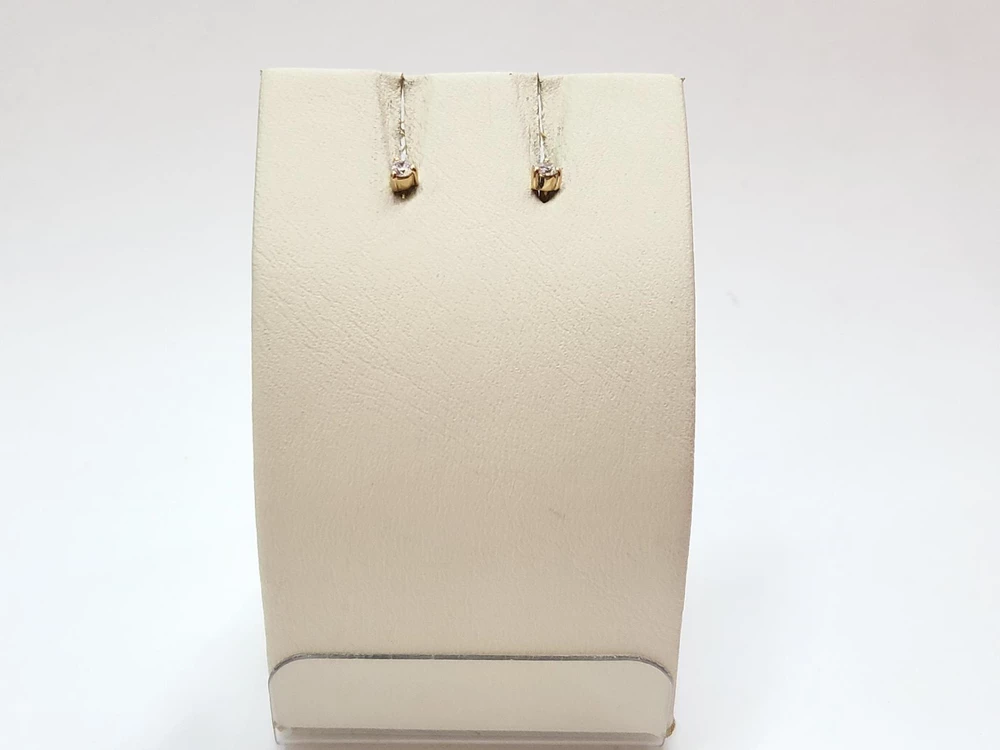 Серьги с фианитом из красного золота 585 пробы