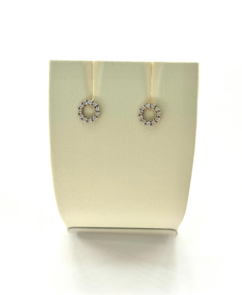 Серьги с фианитом из красного золота 585 пробы