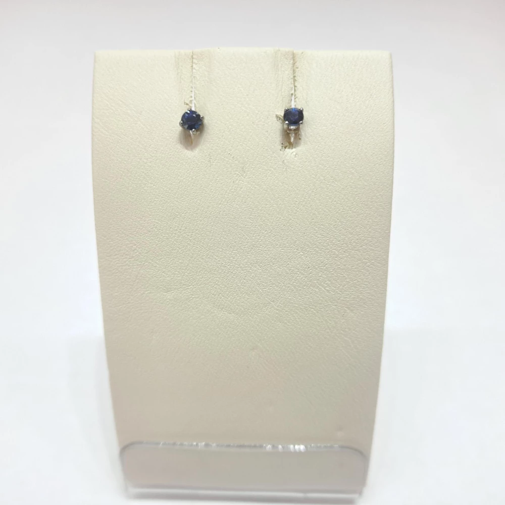 Серьги с сапфиром из белого золота 585 пробы