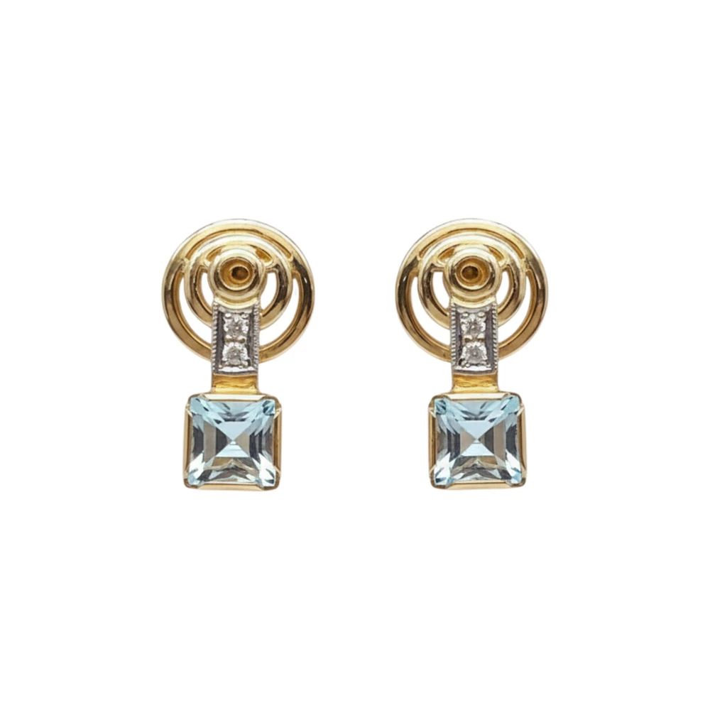 Серьги с топазом из красного золота 585 пробы