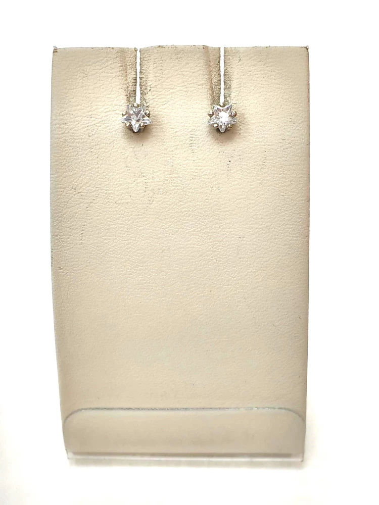 Серьги с фианитом из белого золота 585 пробы