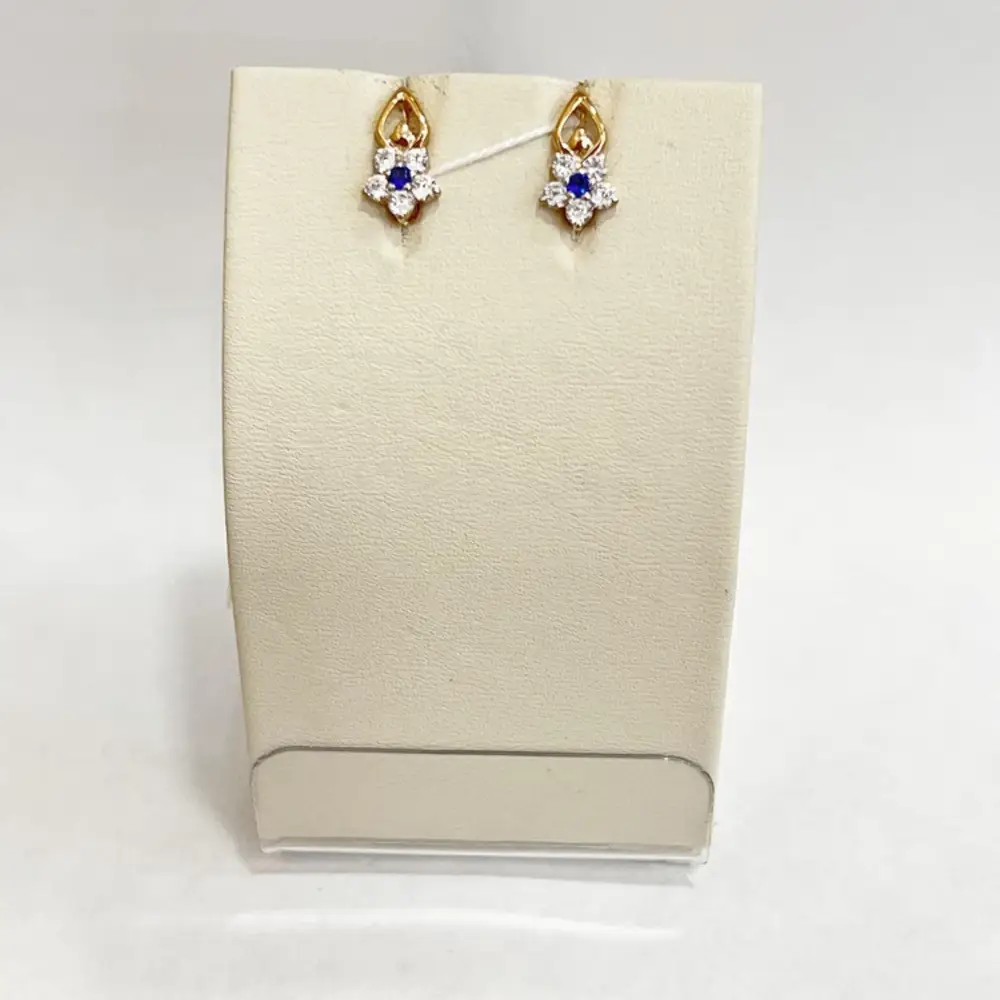 Серьги с фианитом из красного золота 375 пробы 1