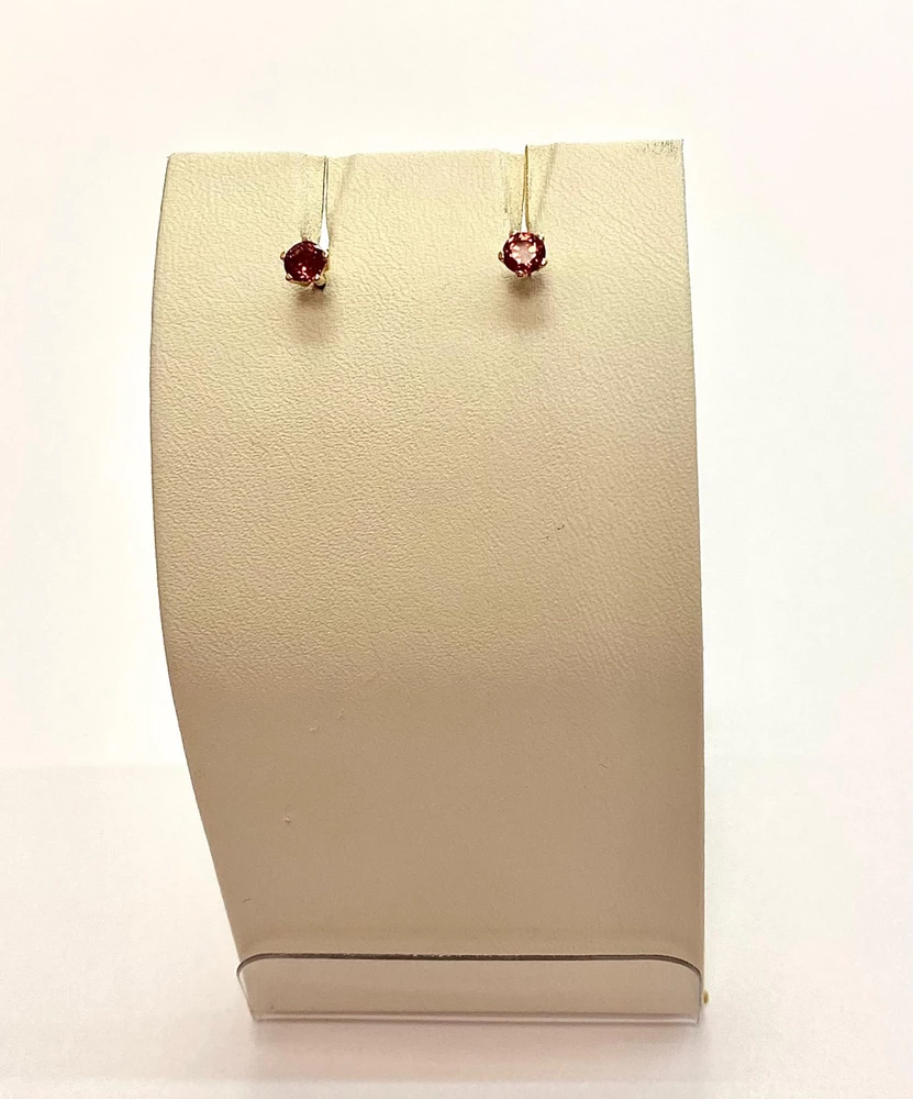 Серьги с фианитом из красного золота 585 пробы