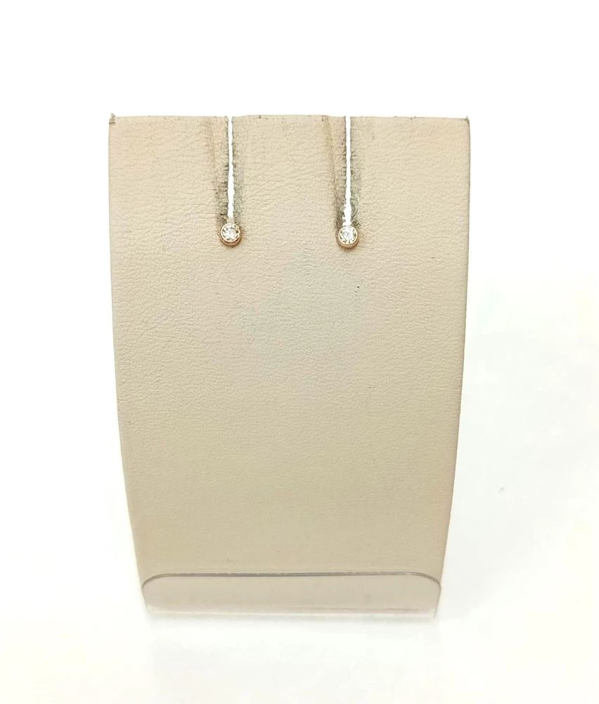 Серьги с фианитом из красного золота 585 пробы