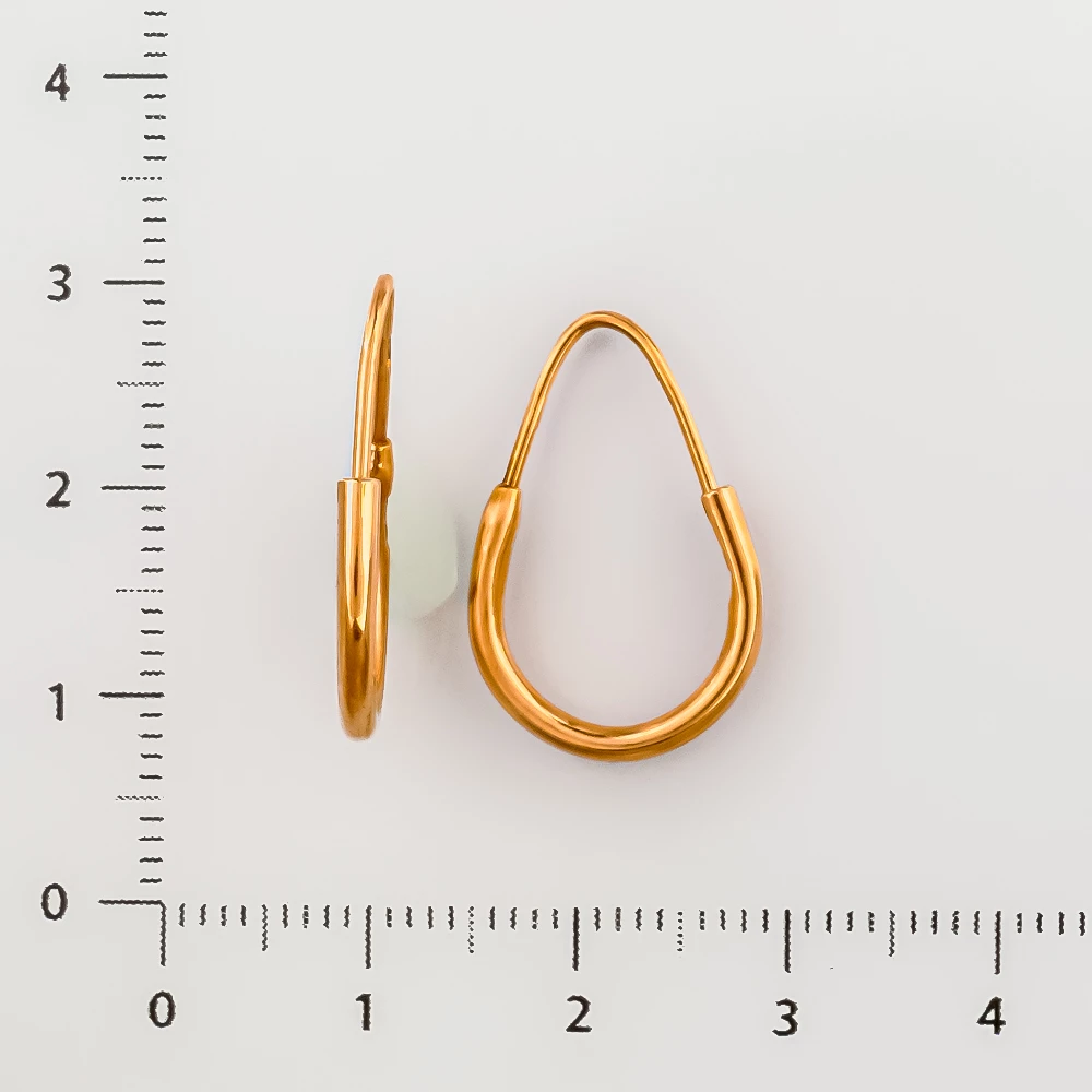 Серьги конго из красного золота 585 пробы