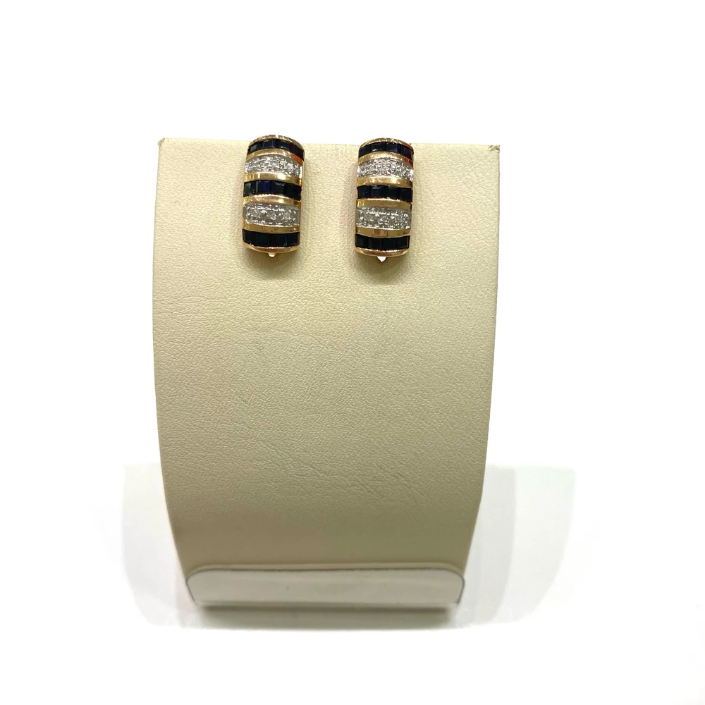 Серьги с сапфиром из красного золота 585 пробы