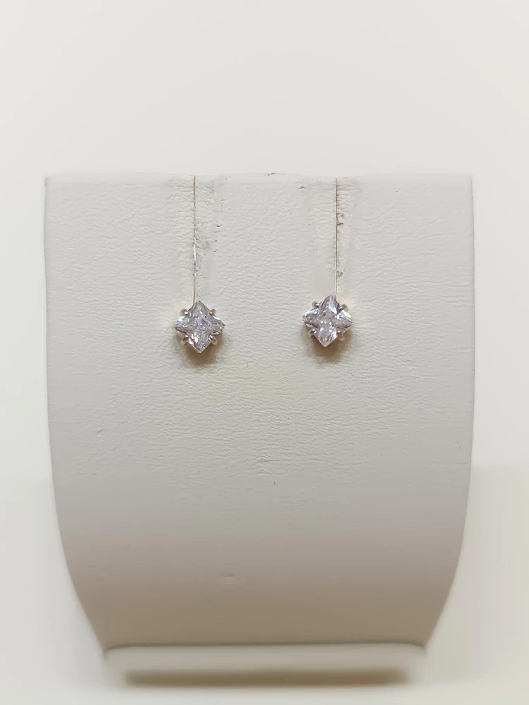 Серьги с фианитом из красного золота 375 пробы