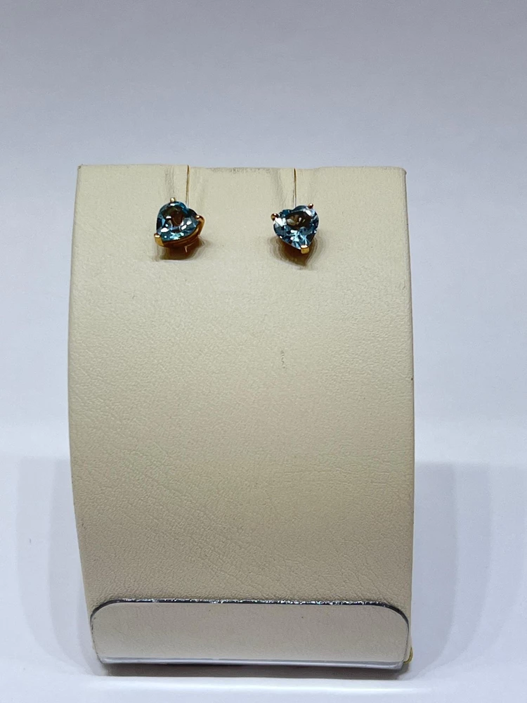 Серьги с топазом из красного золота 585 пробы