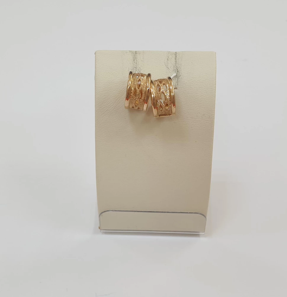 Серьги конго из красного золота 585 пробы