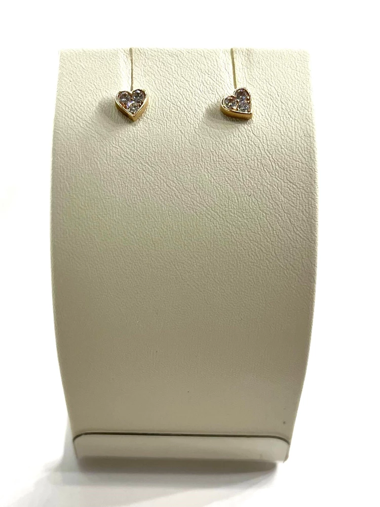 Серьги с фианитом из красного золота 585 пробы