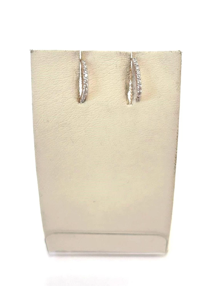 Серьги-продевки с фианитом из красного золота 585 пробы