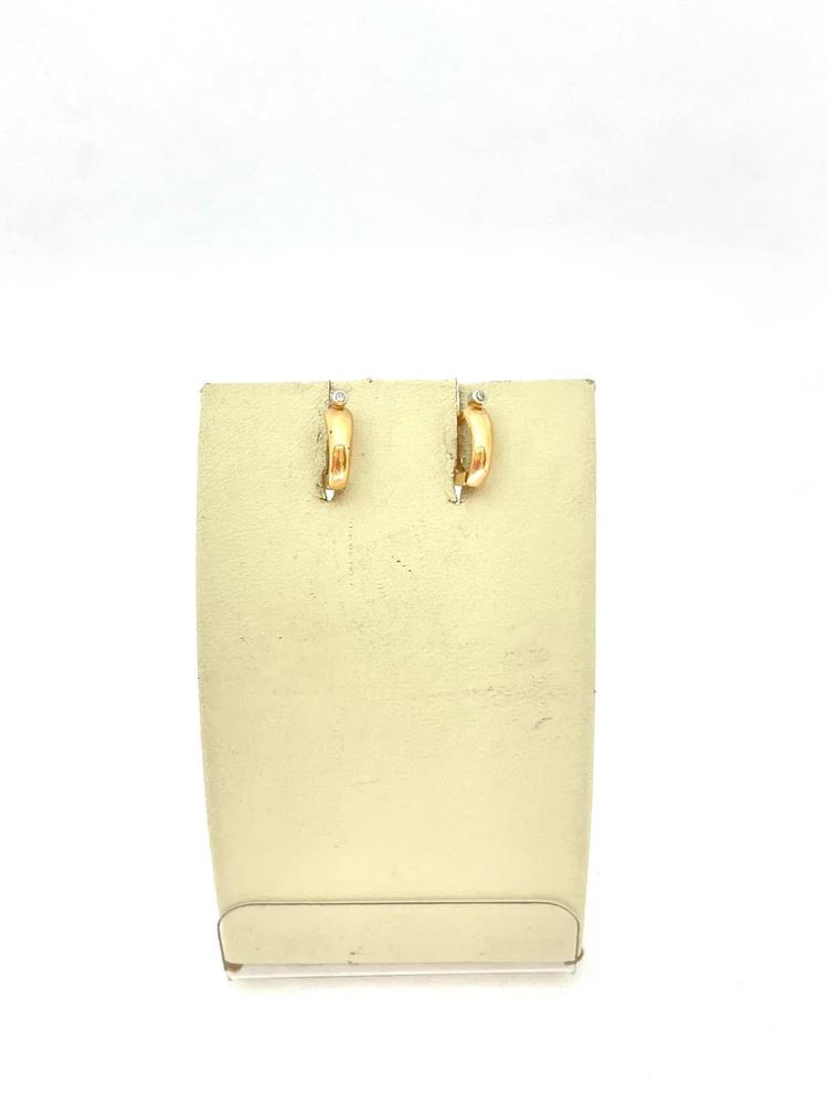 Серьги с фианитом из красного золота 585 пробы