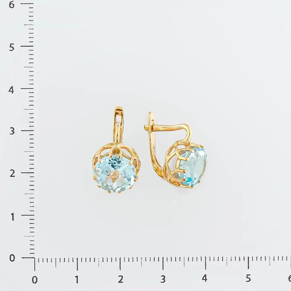 Серьги с топазом из красного золота 585 пробы 2
