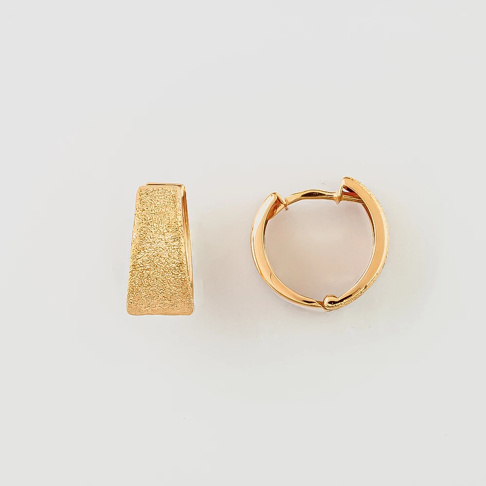 Серьги конго из красного золота 585 пробы