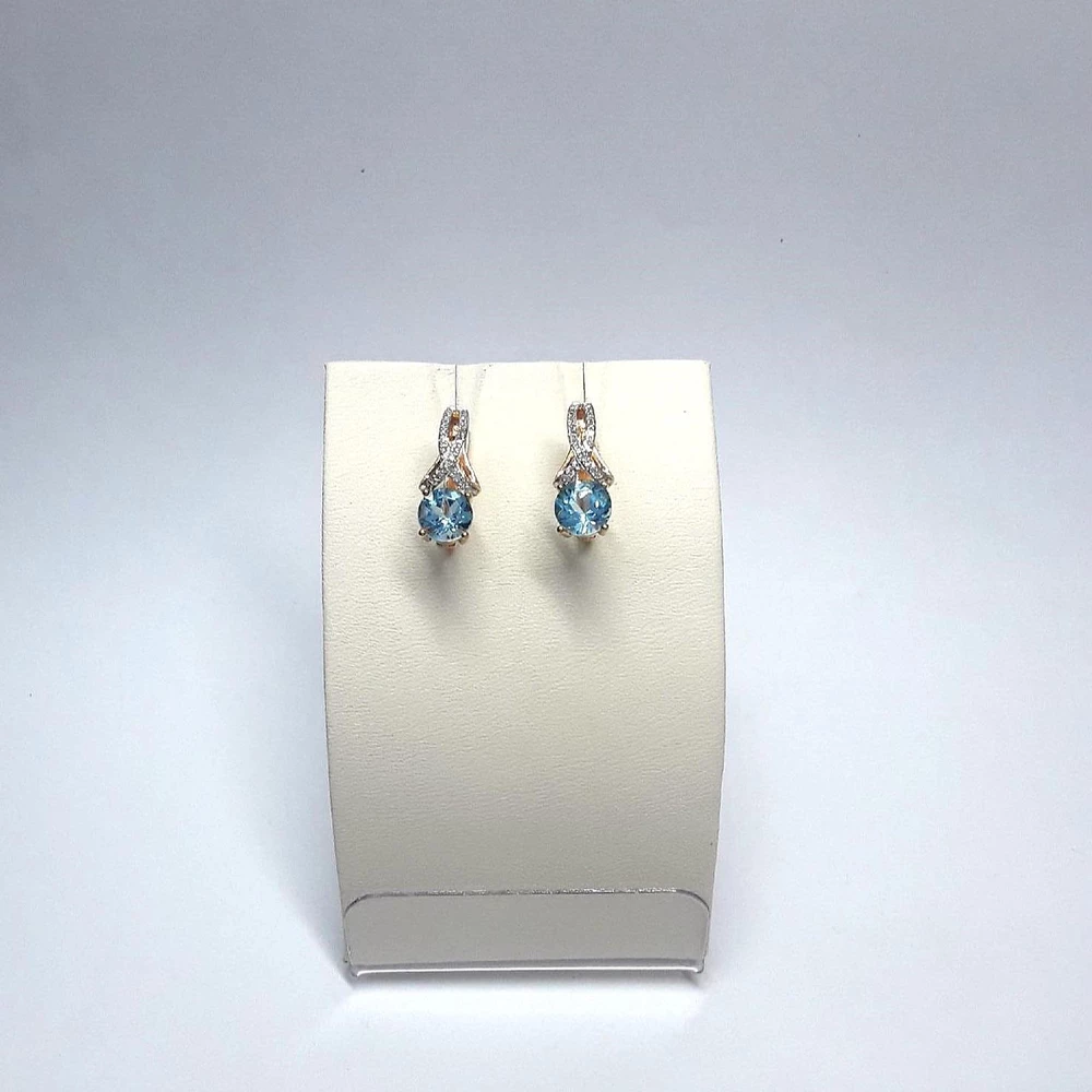Серьги с топазом из красного золота 585 пробы