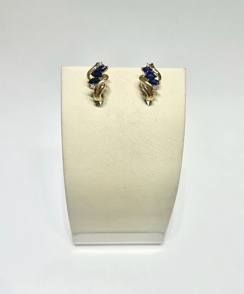 Серьги с сапфиром из красного золота 585 пробы