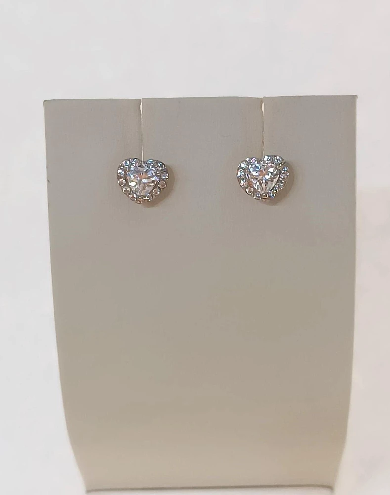 Серьги с фианитом из красного золота 585 пробы
