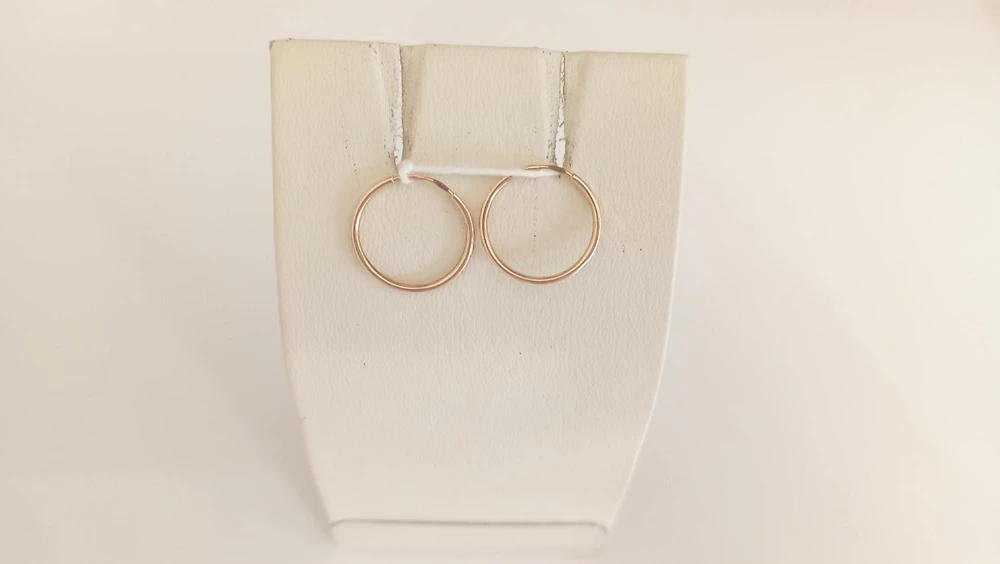 Серьги конго из красного золота 585 пробы